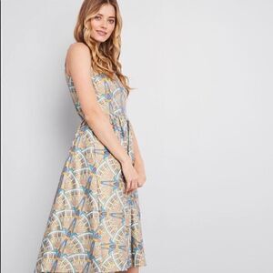EUC ModCloth dress with Art Deco pattern